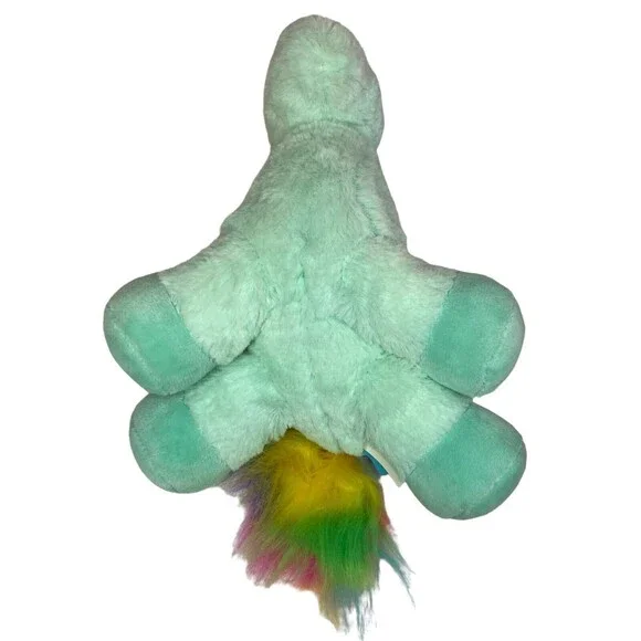 Manhattan Toy Unicorn Plush Mint Green Rainbow Silver Sparkle Heart Stuffed Toy - Picture 9 of 11